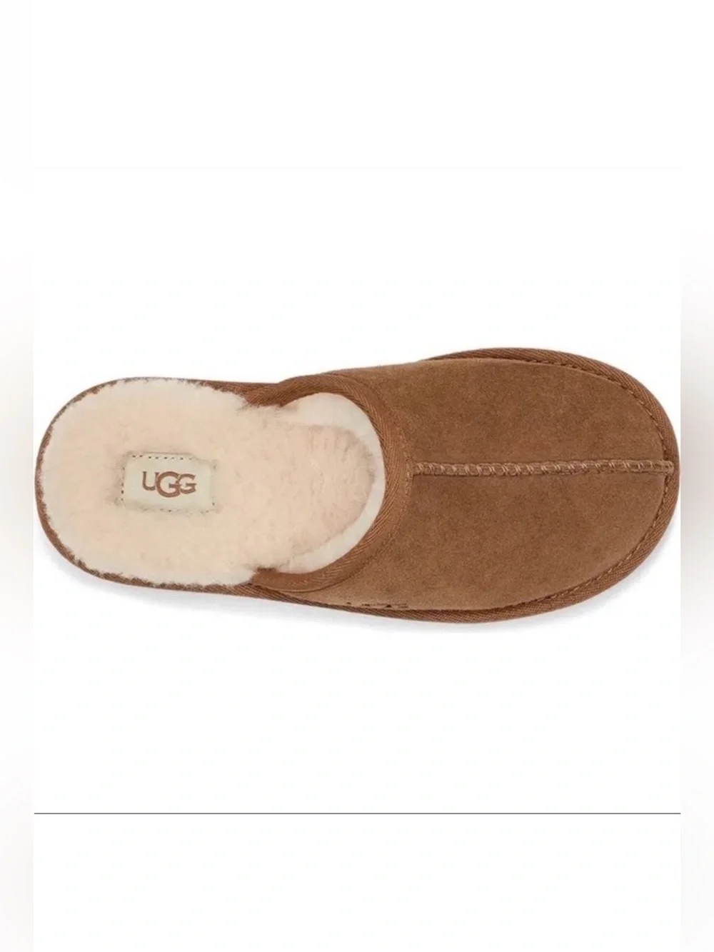 UGG Keegan Chestnut Suede Slide Slippers Shearling Kids Size 12M Cozy Comfort